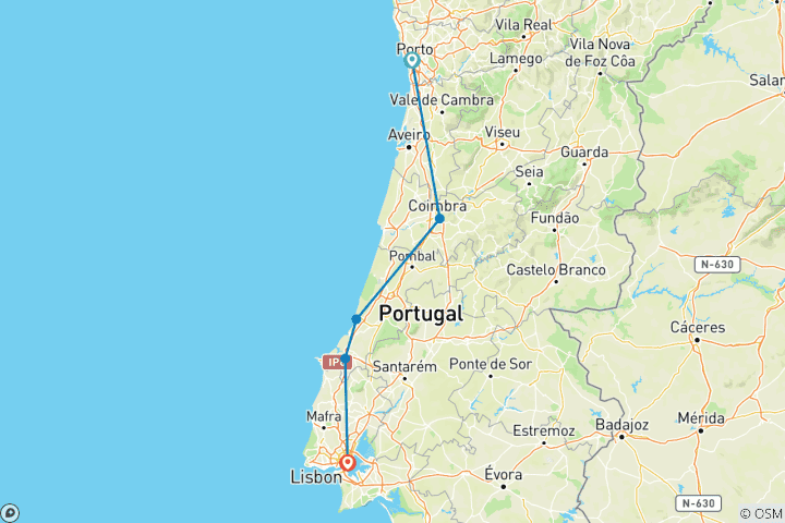 Map of Highlights of Portugal