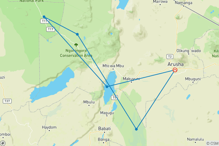 Map of Tanzania  Serengeti wildebeest Migration Safari