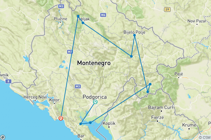 Map of Multi-activity in Montenegro is not for the faint-hearted!