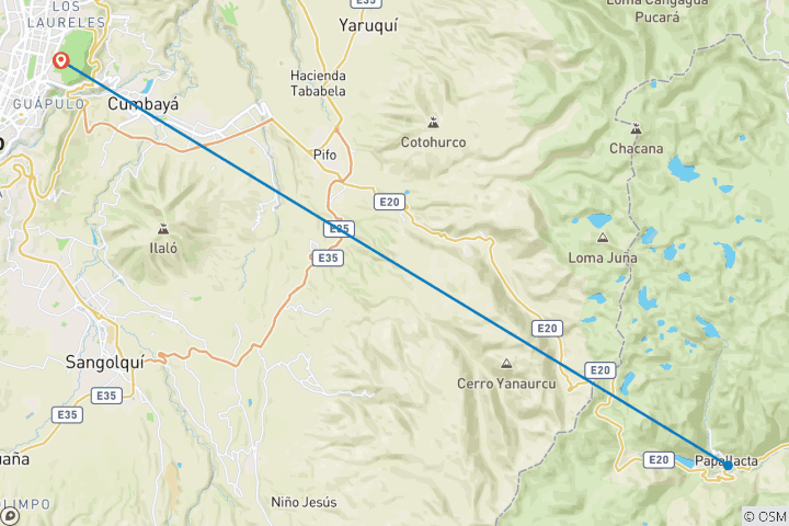 Map of 4/3 Papallacta Hot Springs Ecuador