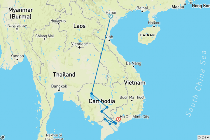 Karte von Magischer Mekong - Von Kampong Cham nach Ho-Chi-Minh-Stadt