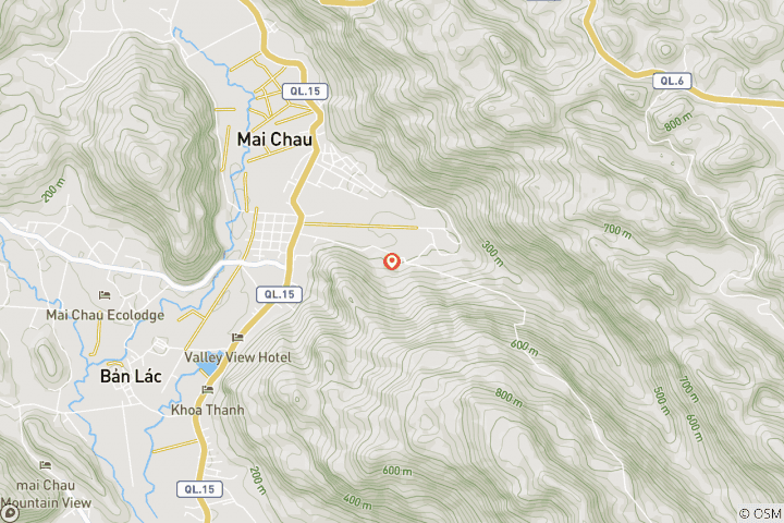 Mapa de Excursión de 1 día al Retiro del valle de Mai Chau