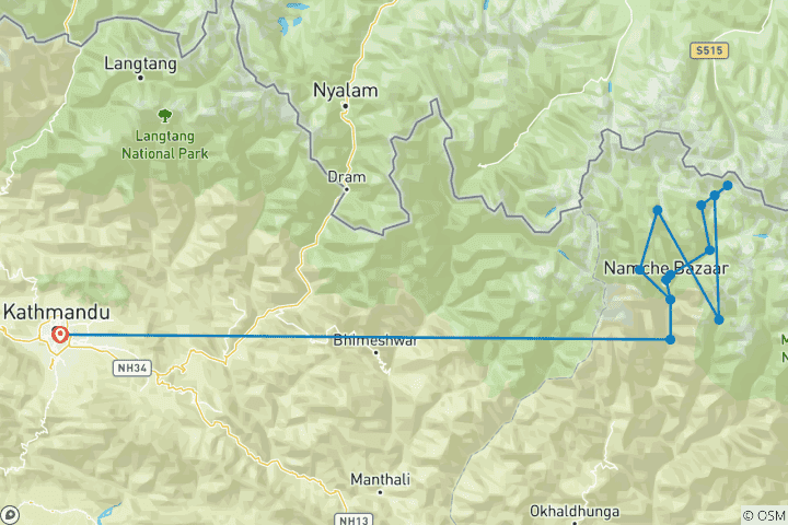 Carte du circuit Trek des trois cols - officiel