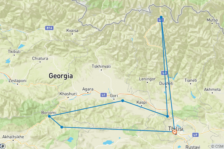 Map of Winter in Georgia, Gudauri & Bakuriani