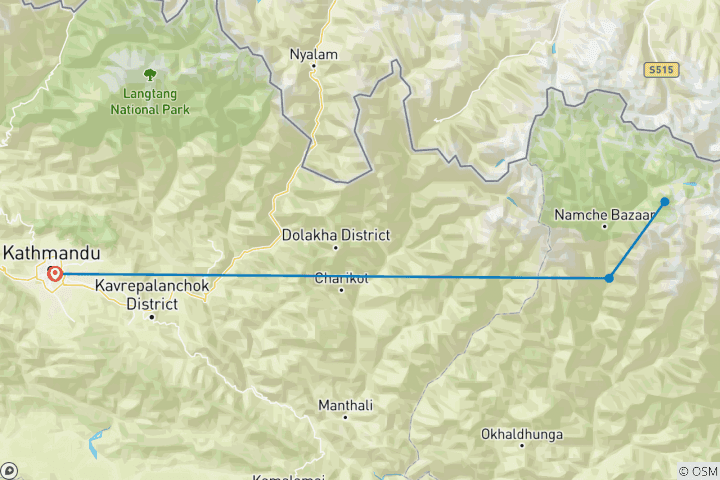 Map of Ama Dablam Expeditionn 27 days