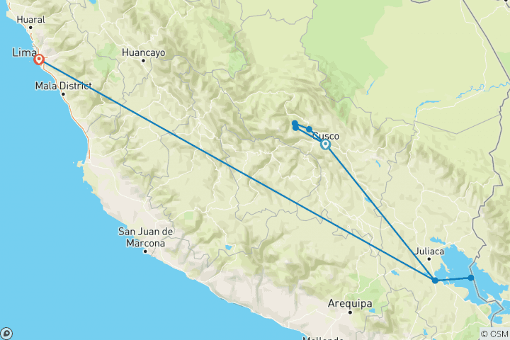 Map of Peru Family Holiday with Teenagers