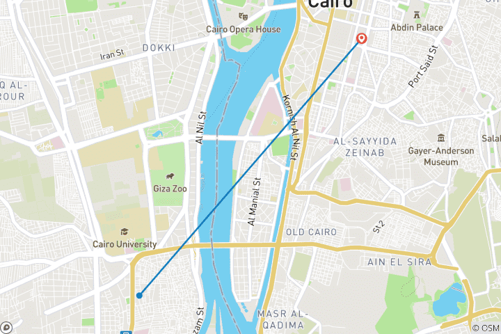 Map of Marvel Cairo - 3 Days ( Giza Pyramids , Sphinx and Egyptian Museum ) & 4 stars Hotel