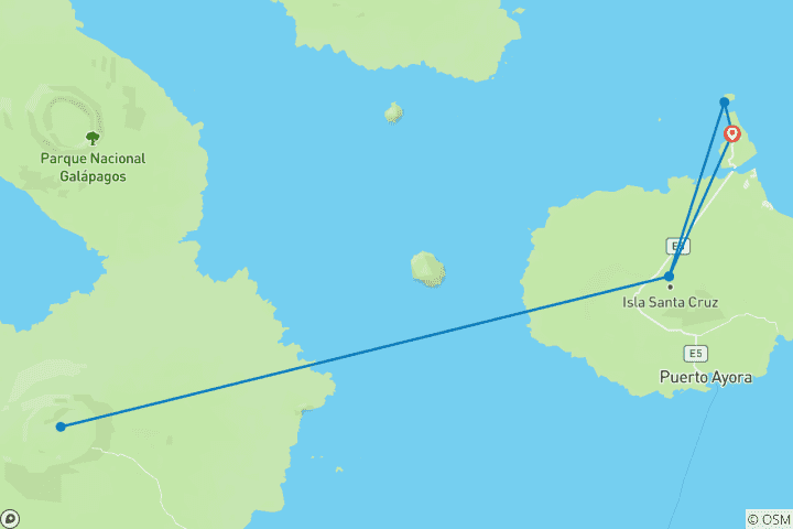 Carte du circuit Aventure aux Galapagos (6 jours)