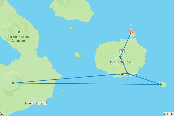 Mapa de Galápagos armonía - 7 días