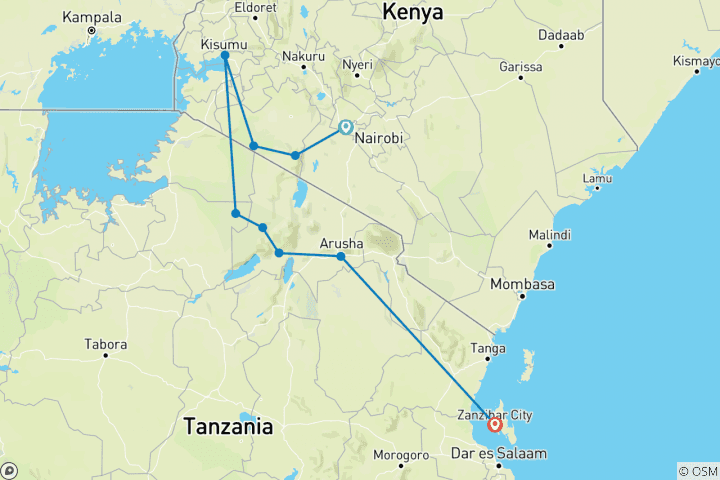 Map of Real East Africa & Zanzibar