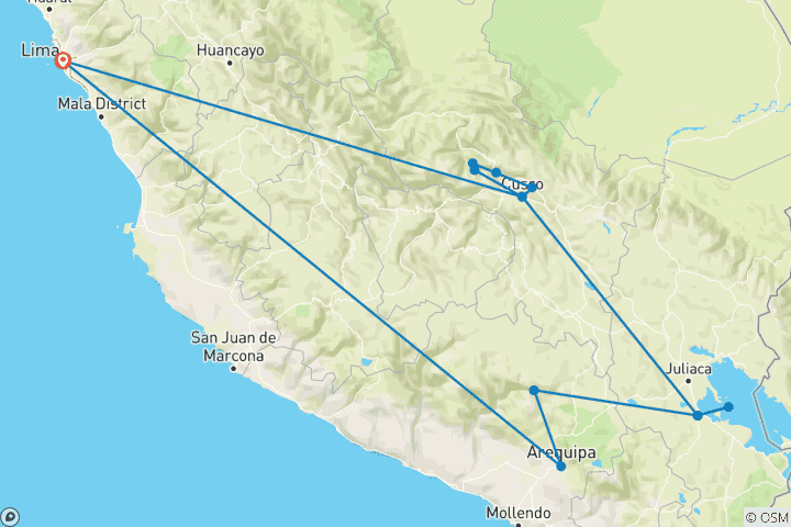 Map of The Peru of the Andes