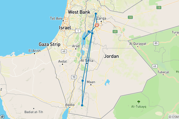 Map of Explore The Lost City of Petra & Wadi Rum