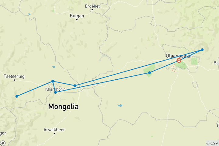 Map of Trip de Mongolia 8D/7N