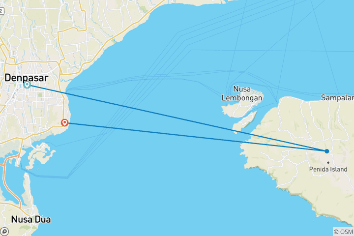 Map of 3 Days Experience Nusa Penida Island