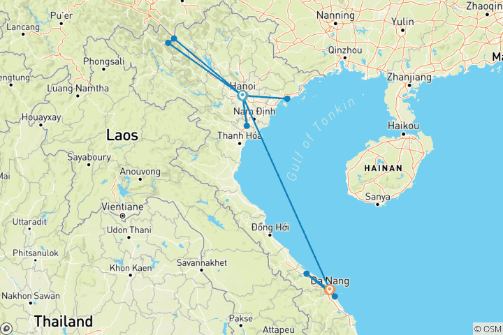 Map of Crossing Vietnam By Train 11 Days 10 Nights