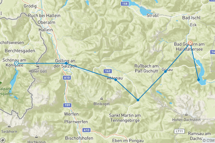 Carte du circuit Salzalpensteig - Chemin de Trek 2