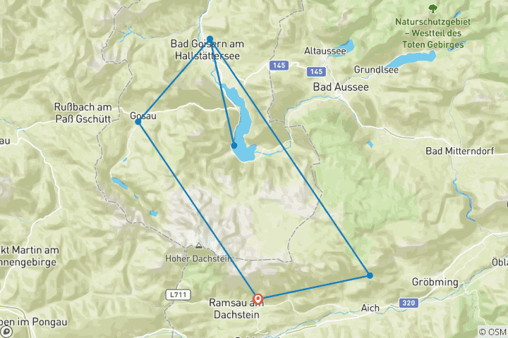 Mapa de Sendero Circular de Gran Altitud del Dachstein