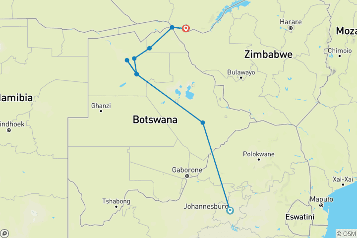 Map of Botswana Wild Side