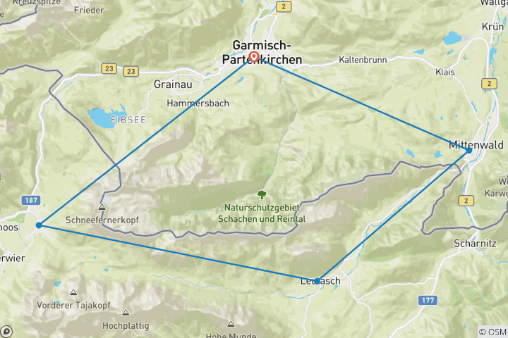 Kaart van Rond Zugspitze