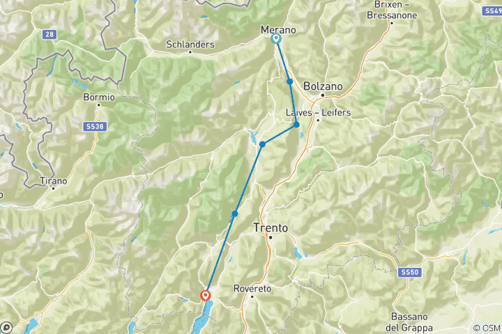 Map of From Meran to Lake Garda Hike & Charm