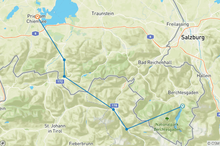 Map of From Lake Königssee to Lake Chiemsee