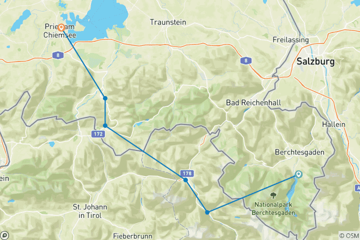 Map of From Lake Königssee to Lake Chiemsee