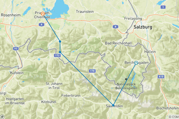 Map of From Lake Königssee to Lake Chiemsee Charm