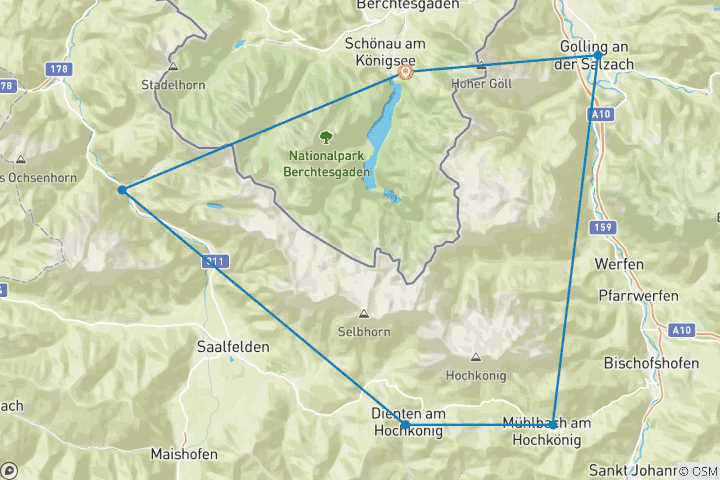 Carte du circuit Alpes bavaroises et salzbourgeoises