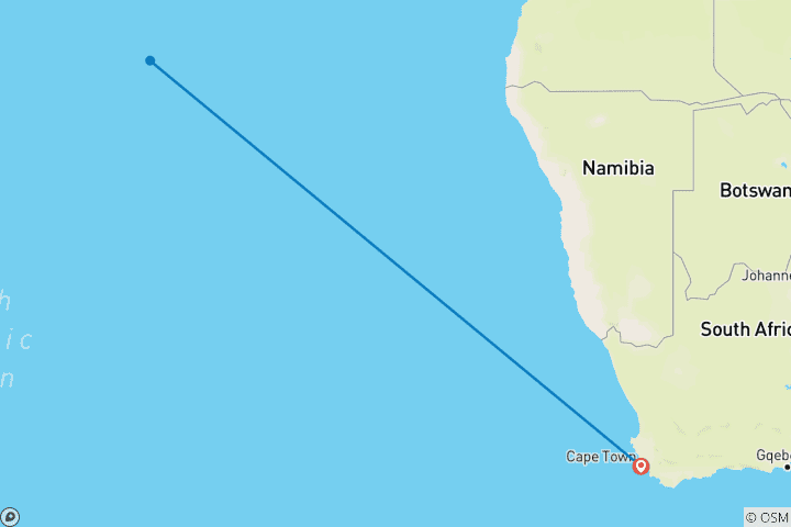 Map of St Helena Escorted Whale Shark Snorkelling or Diving March 1 to 9, 2025