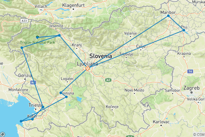 Carte du circuit Une Slovénie époustouflante