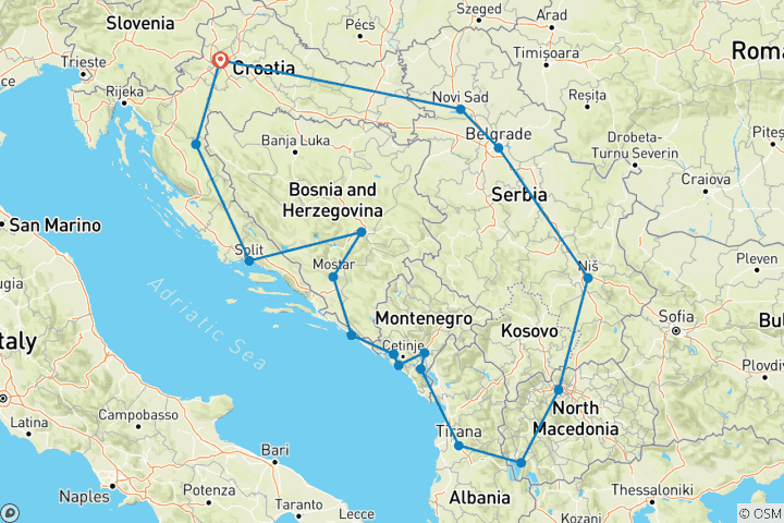 Mapa de La gran Experiencia Balcánica