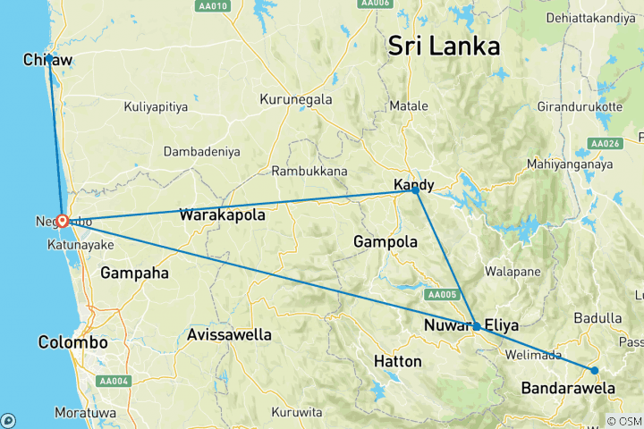 Map of Sri Lanka Ramayana Tour 2024