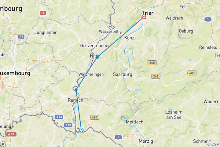 Carte du circuit Chemin de la Moselle