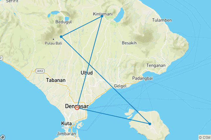 Carte du circuit Circuit touristique de 4 jours à Bali