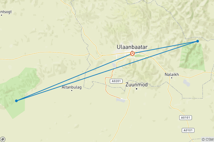 Map of Khustai National Park 2D 1N