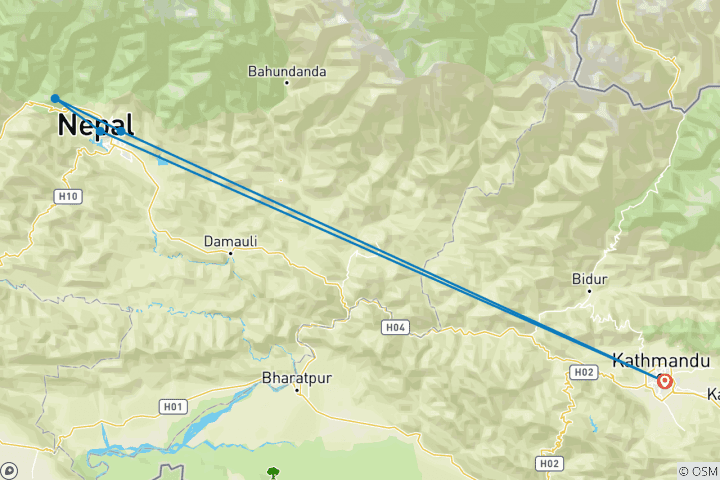 Map of 3 Days Annapurna Trip including Dhampus Hill Trek