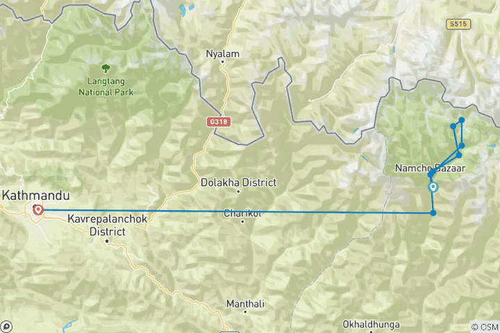 Map of 12 Days Everest Base Camp Trek