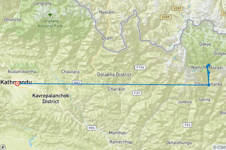 Map of Namche Bazar - Everest View Trek