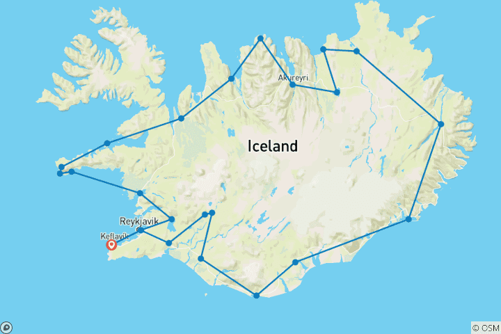 Karte von Fantastisches Island Selbstfahrer - 10 Tage