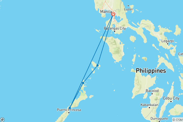 Carte du circuit Une semaine à Palawan, Philippines