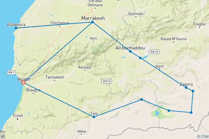 Map of Authentic South Journey