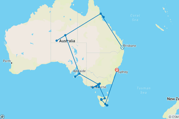 Map of Australian Safari