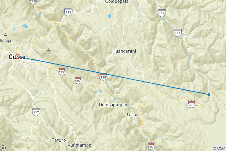 Map of Ausangate Camping Trek