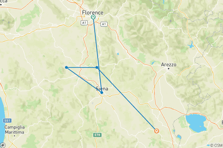 Carte du circuit Toscane Absolue