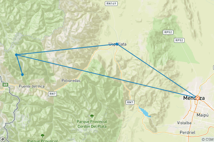 Carte du circuit Sommet de l'Aconcagua - 13 jours