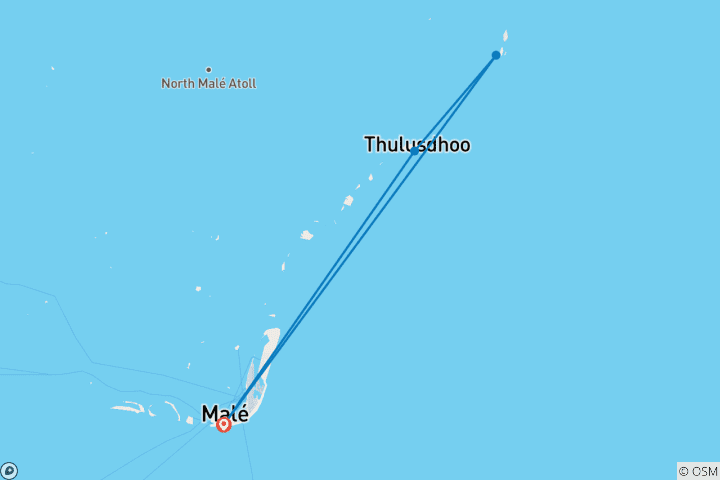 Map of 7N Self Guided Maldives North Male Island Hopping