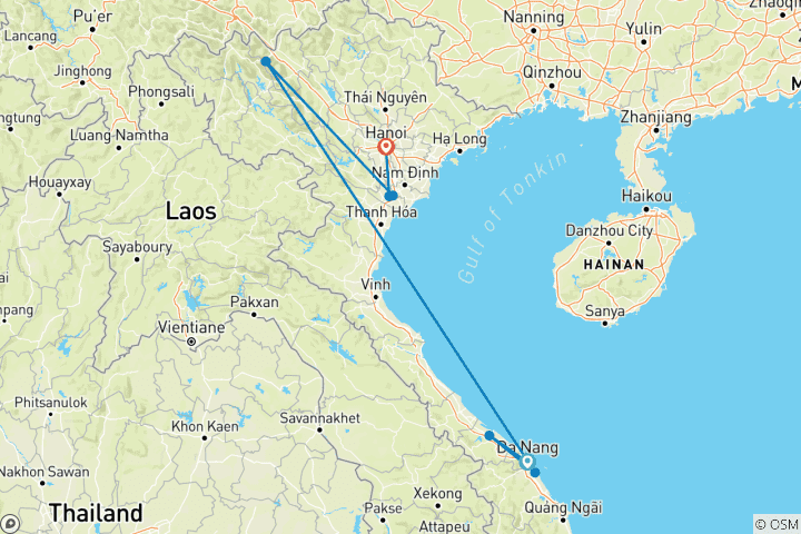 Map of 13 Days Vietnam's Authentic Heritage And Scenic Golden Bridge