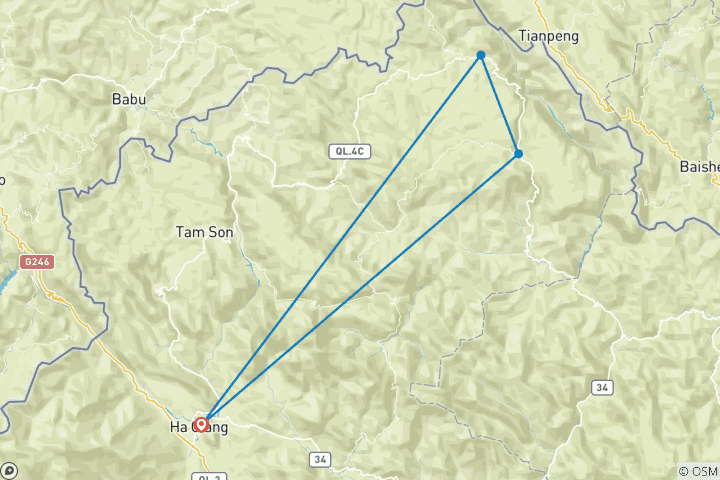 Carte du circuit Trekking à Ha Giang - 1 jour