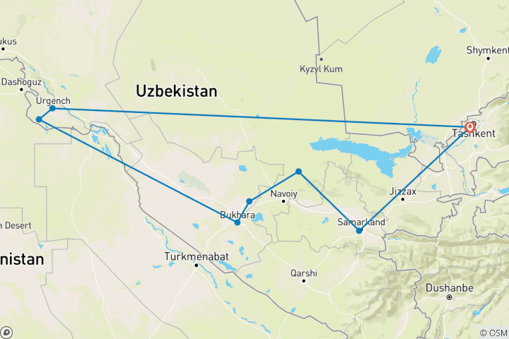 Map of Uzbekistan - From Alexander the Great to our days