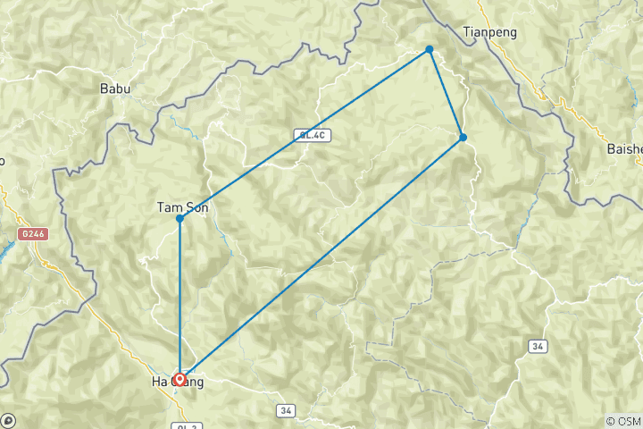 Carte du circuit Circuit à Ha Giang en moto - 2 jours et 1 nuit